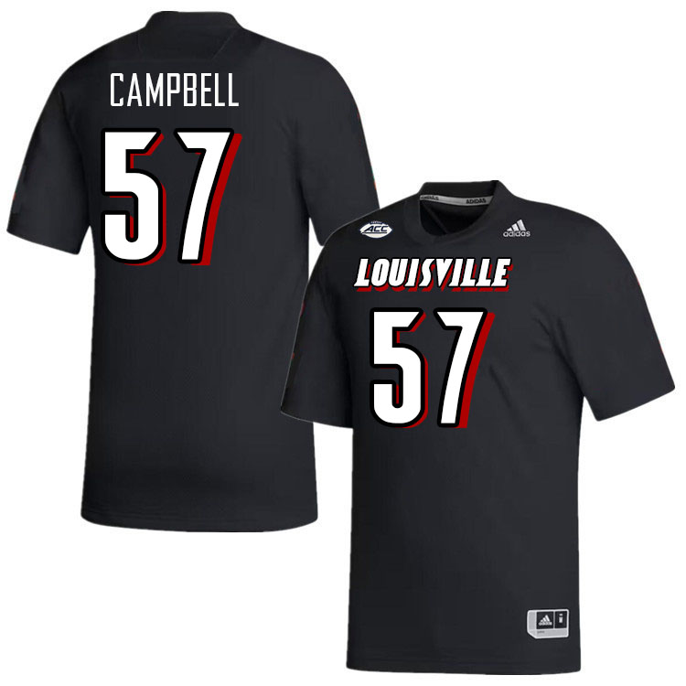 Men #57 M.J. Campbell Louisville Cardinals College Football Jerseys Stitched-Black